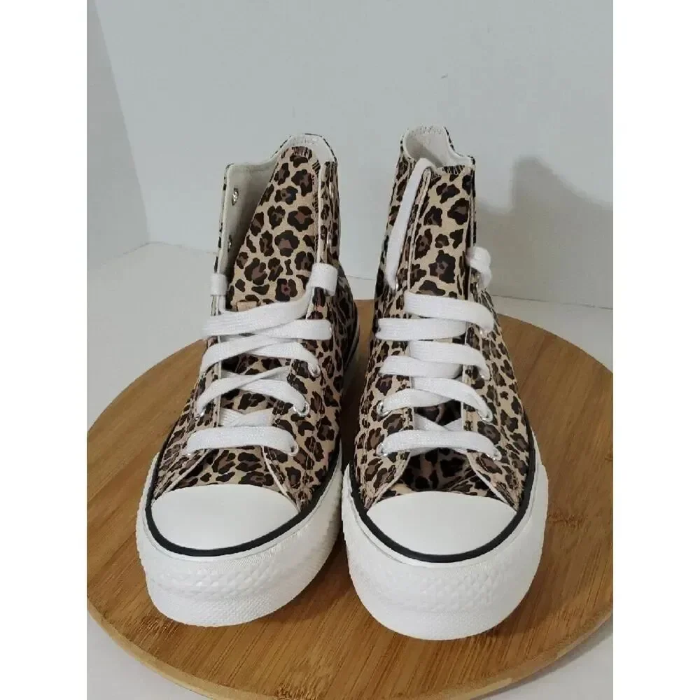 Converse CTAS Eva Big Kids' Platform Sneakers Leopard Print Size 7 NIB